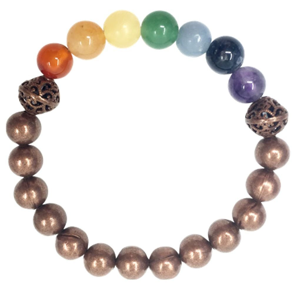 Braceler Copper with Chakra Beads 8mm | Carpe Diem With Remi