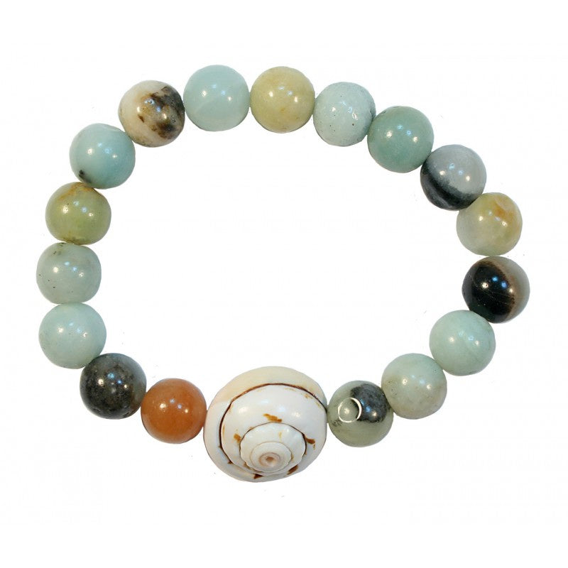 Bracelet Conch Shell with Aqua Shells | Carpe Diem With Remi