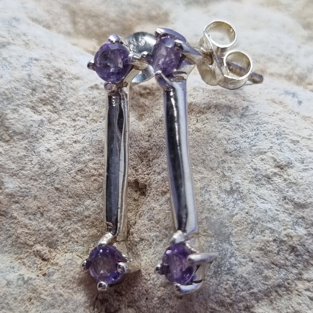 Earrings Amethyst Stud 1 cm | Carpe Diem With Remi