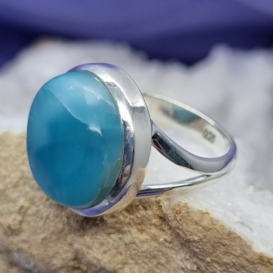 Ring Larimar Round Size 8 | Carpe Diem With Remi