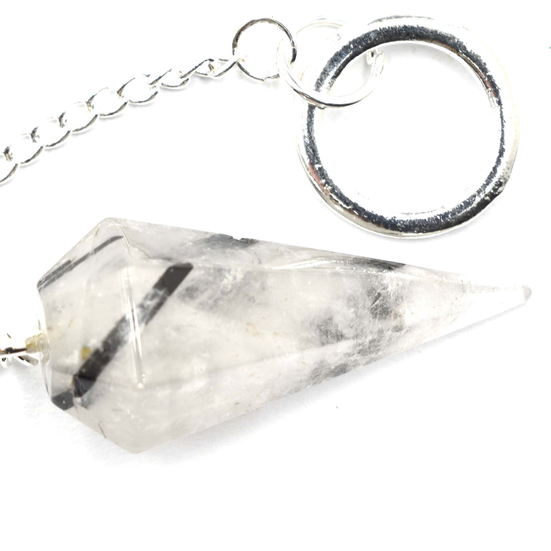 Pendulum Tourmalinated Quartz Thin Six Sided