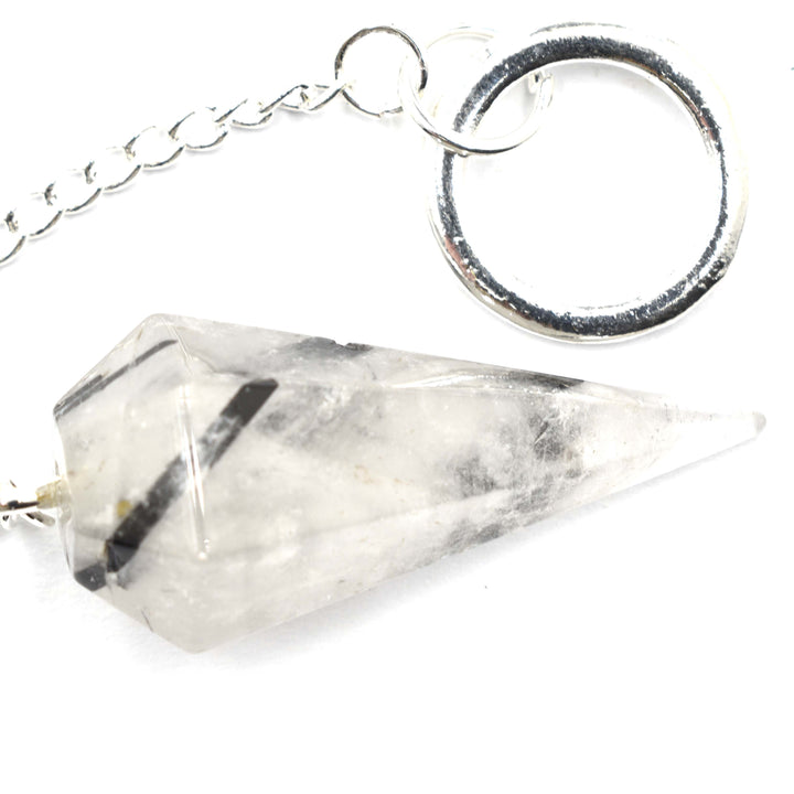 Pendulum Tourmalinated Quartz Thin Six Sided