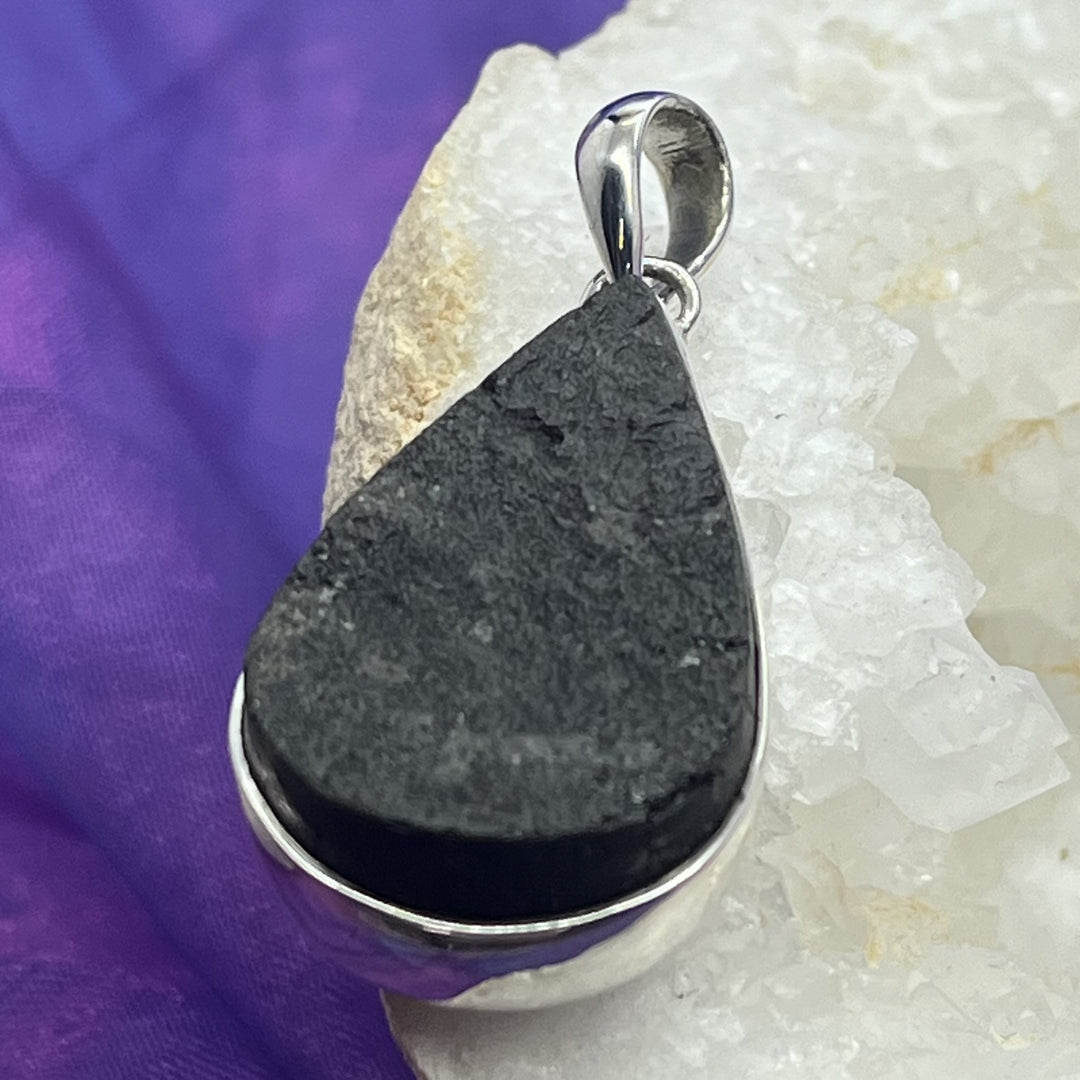 Pendant Black Tourmaline Teardrop 4.1 cm