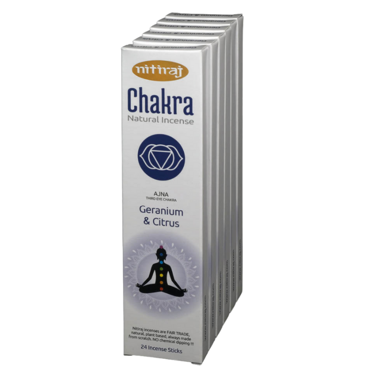 Nitiraj Third Eye Chakra Geranium and Citrus Incense 25g