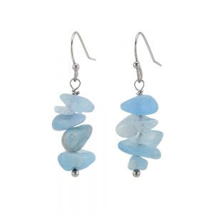 Earrings Aquamarine Chip Dainty