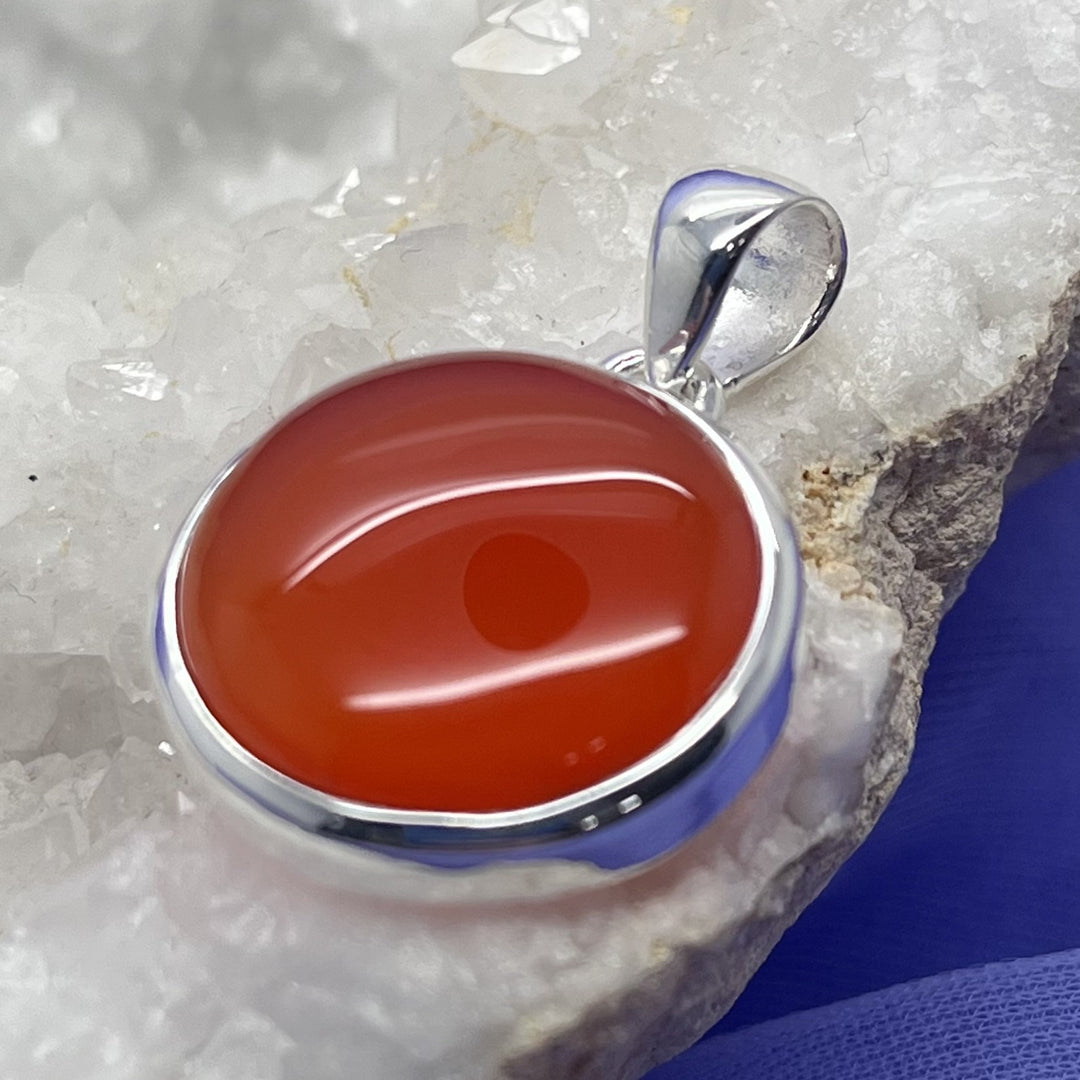 Pendant Carnelian Round 3.2 cm