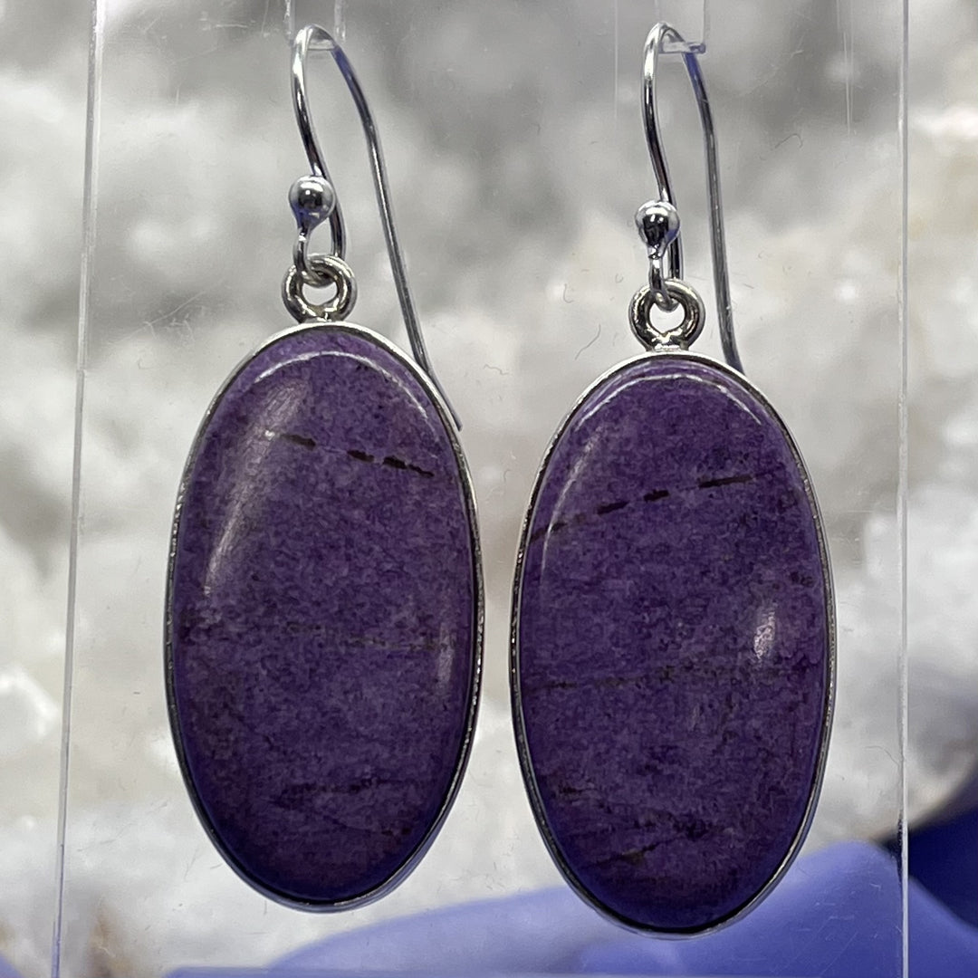 Earrings Purpurite Oval Drop 4.3 cm