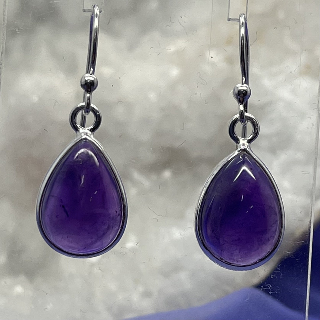 Earrings Amethyst Teardrop 3.1 cm