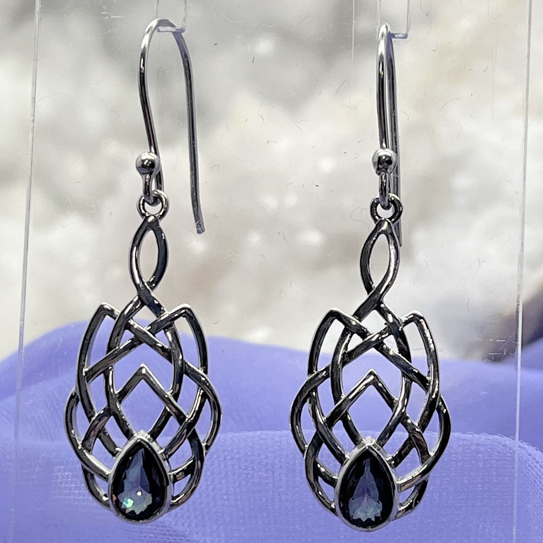 Earrings Mystic Topaz Lotus Drop 3.9 cm