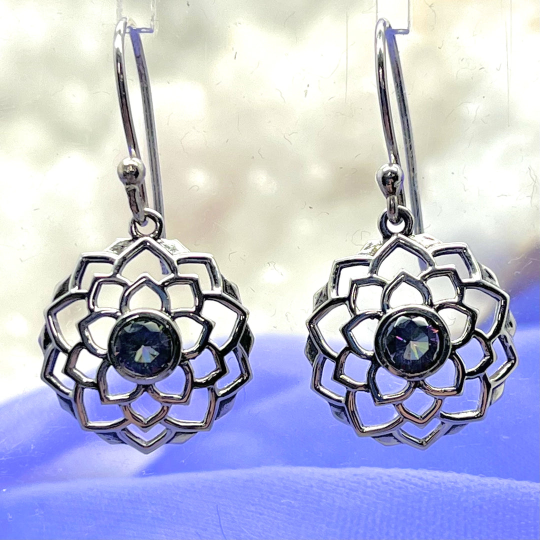 Earrings Mystic Topaz Lotus Round 2.8 cm