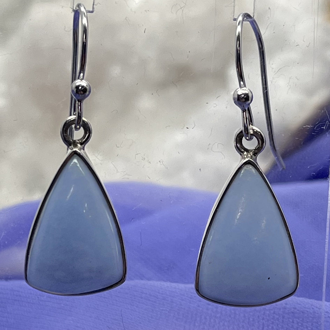 Earrings Angelite Triangular 3.1 cm