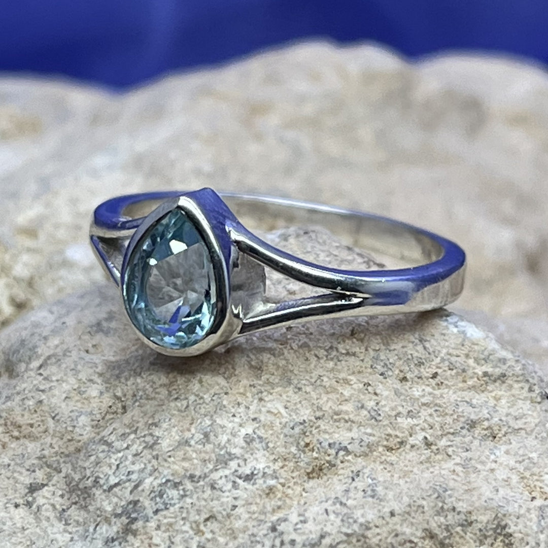 Ring Blue Topaz Teardrop Small | Carpe Diem With Remi