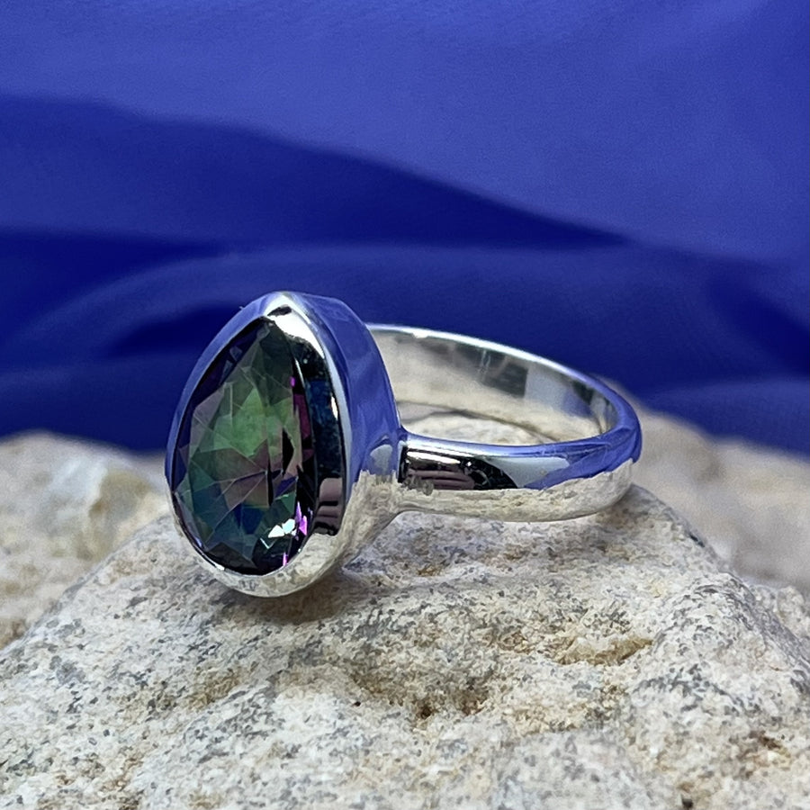 Ring Mystic Topaz Teardrop Faceted 1.5 cm | Carpe Diem With Remi