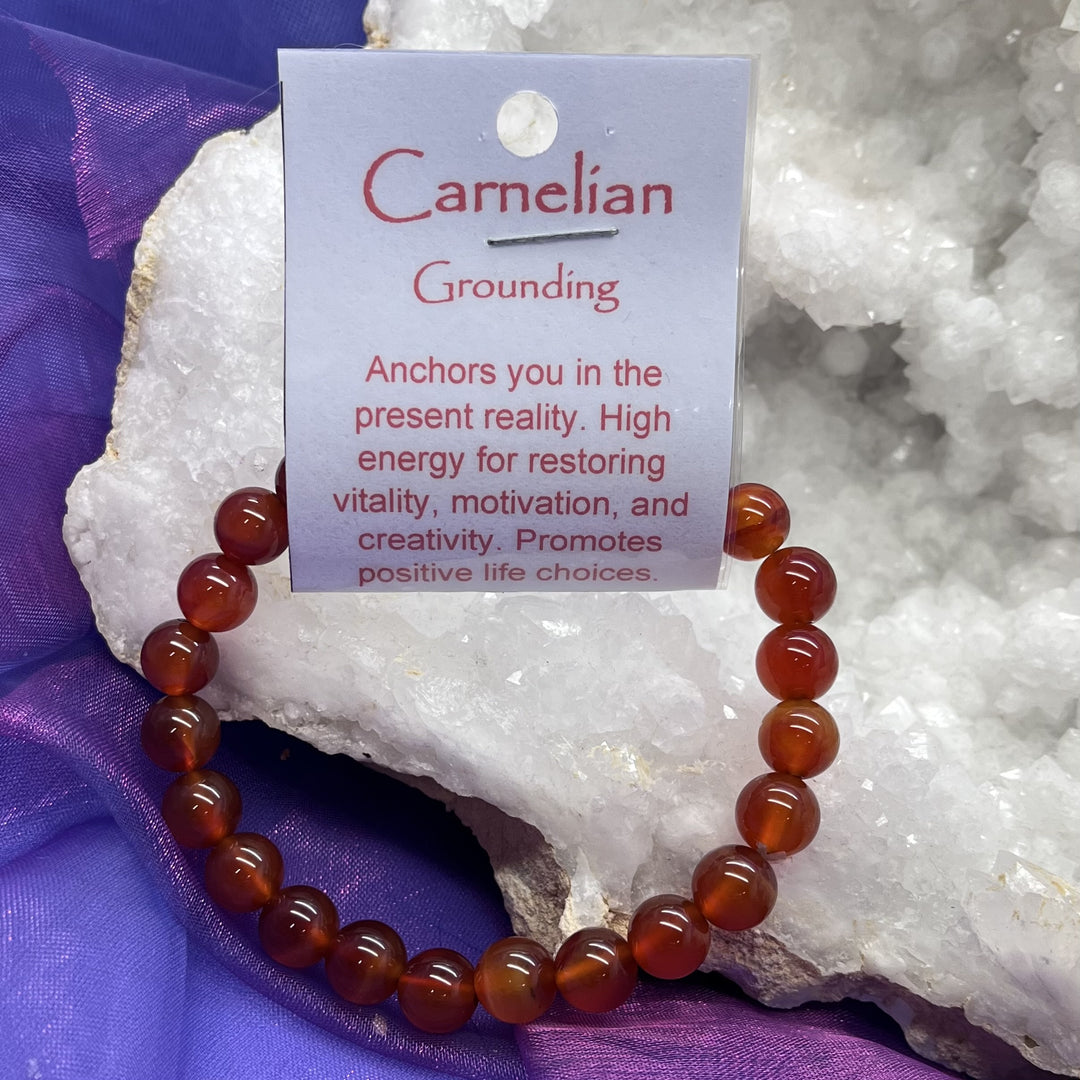 Bracelet Carnelian Bead 8mm