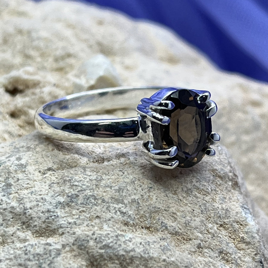 Ring Smokey Quartz Oval with Claw 0.9 cm | Carpe Diem With Remi