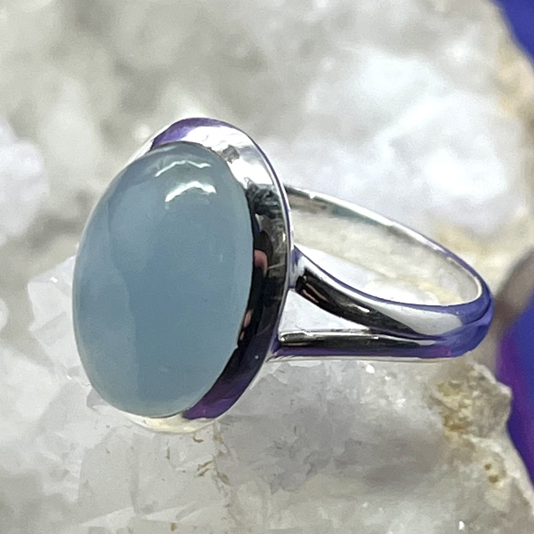 Ring Aquamarine Oval 1.6 cm