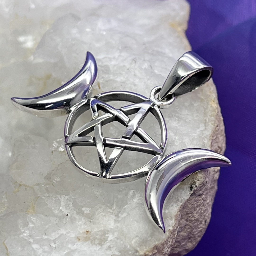 Pendant Moons and Pentagram 2.6 cm