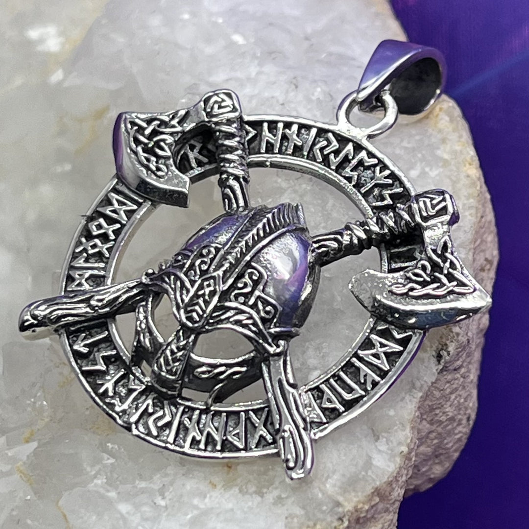 Pendant Thor and Runes 3.7 cm