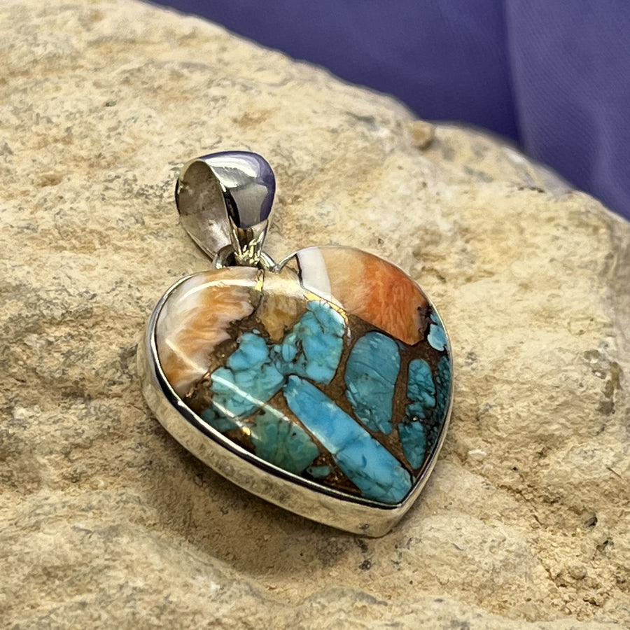 Pendant Mojave Turquoise Heart 3.2 cm | Carpe Diem With Remi