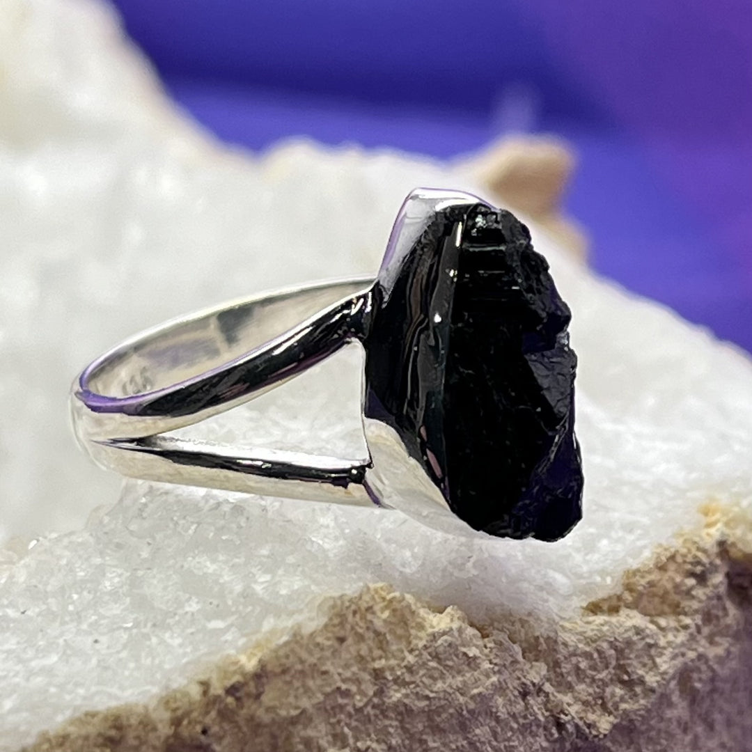 Ring Shungite Royal Noble Raw 1.5 cm