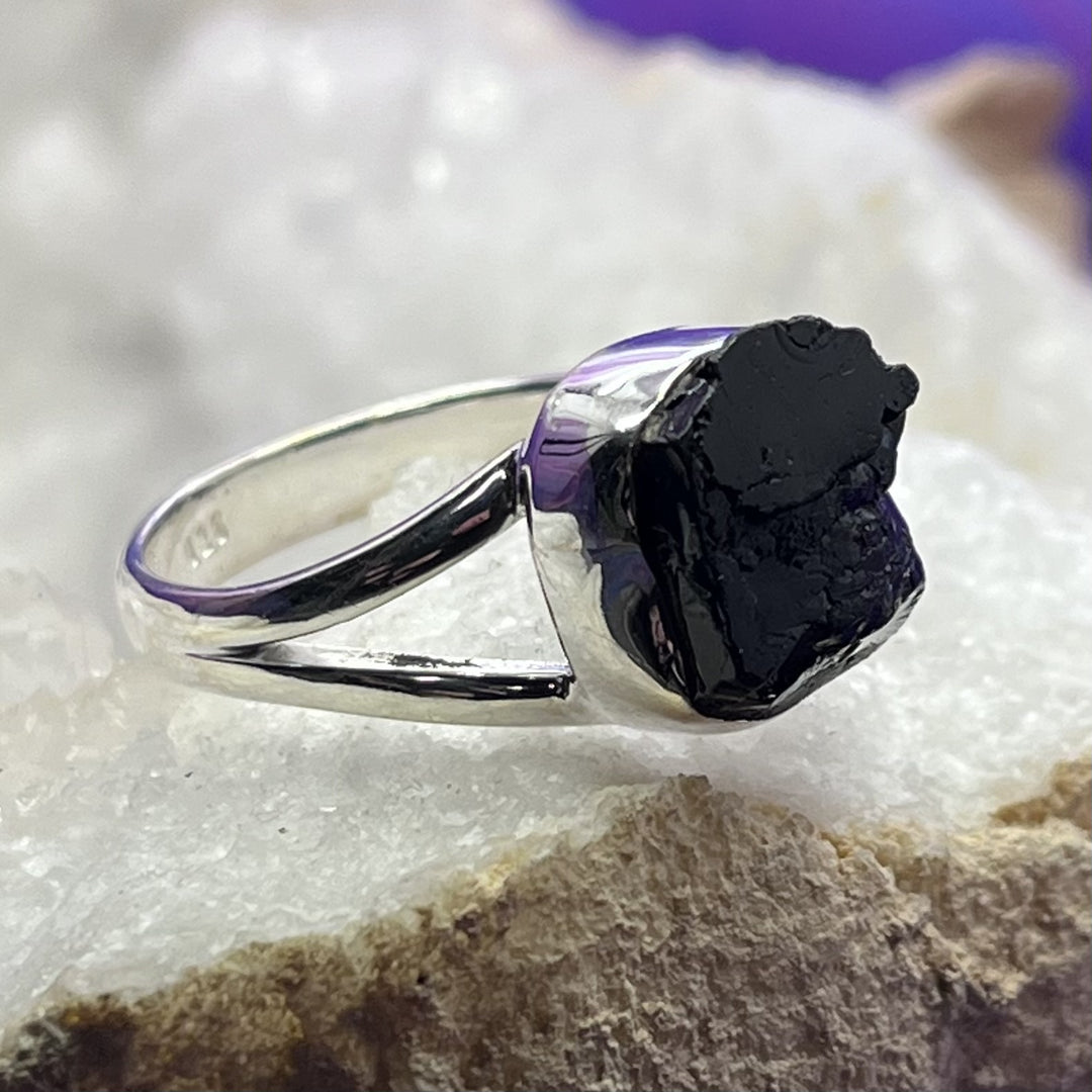 Ring Shungite Royal Noble Raw 1.1 cm