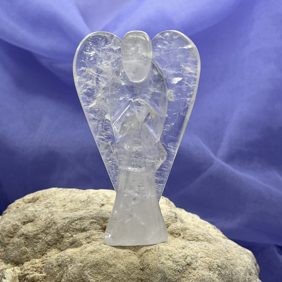 Angel Clear Quartz Large Carving 7.5 cm | Carpe Diem With Remi