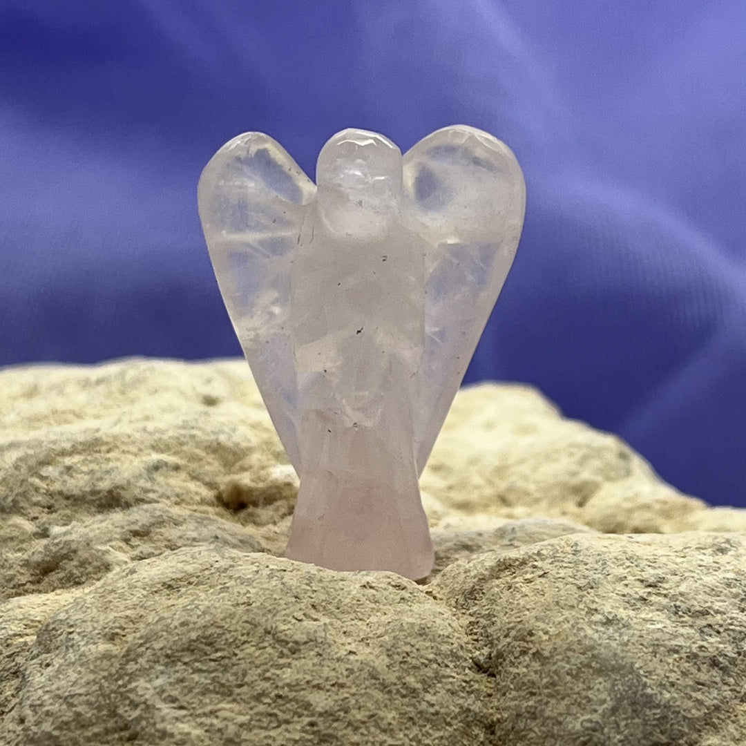 Angel Rose Quartz Carving Mini 3 cm | Carpe Diem With Remi