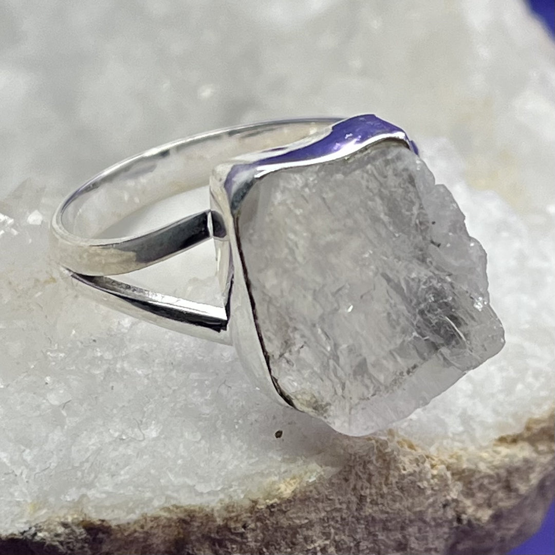 Ring Rainbow Moonstone Raw 1.6 cm