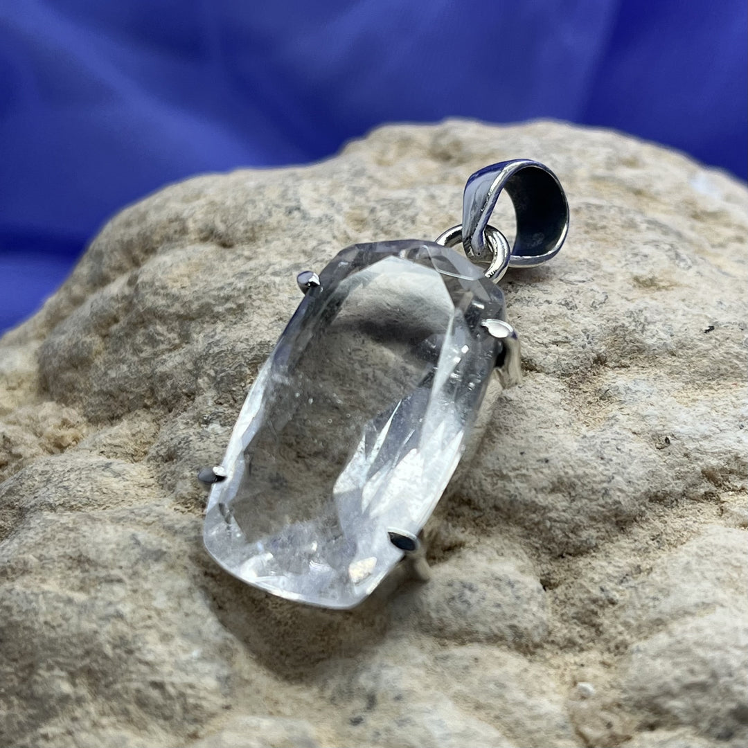 Pendant Satyaloka Quartz Faceted Rectangle 3.7 cm | Carpe Diem With Remi