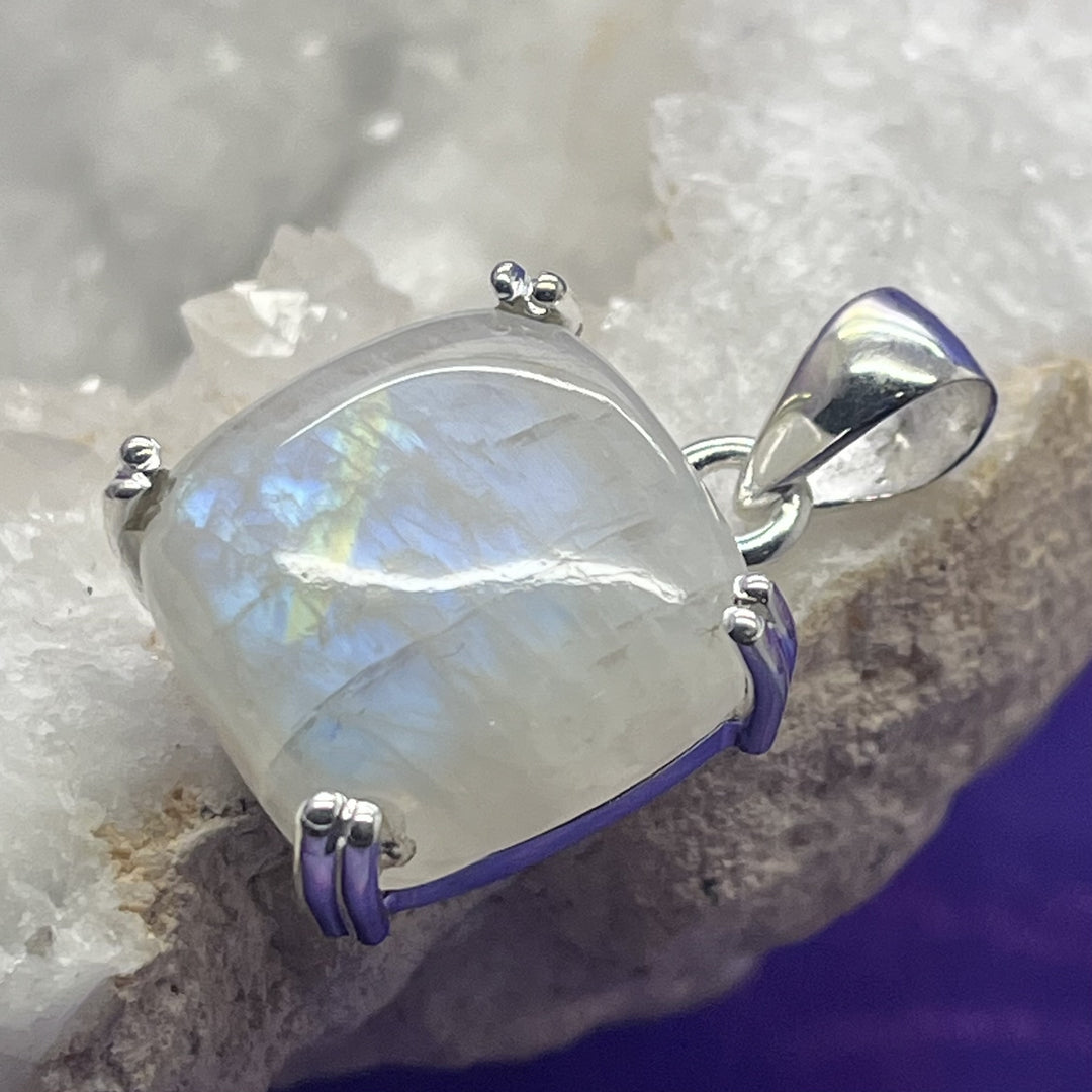 Pendant Rainbow Moonstone Square 3.0 cm