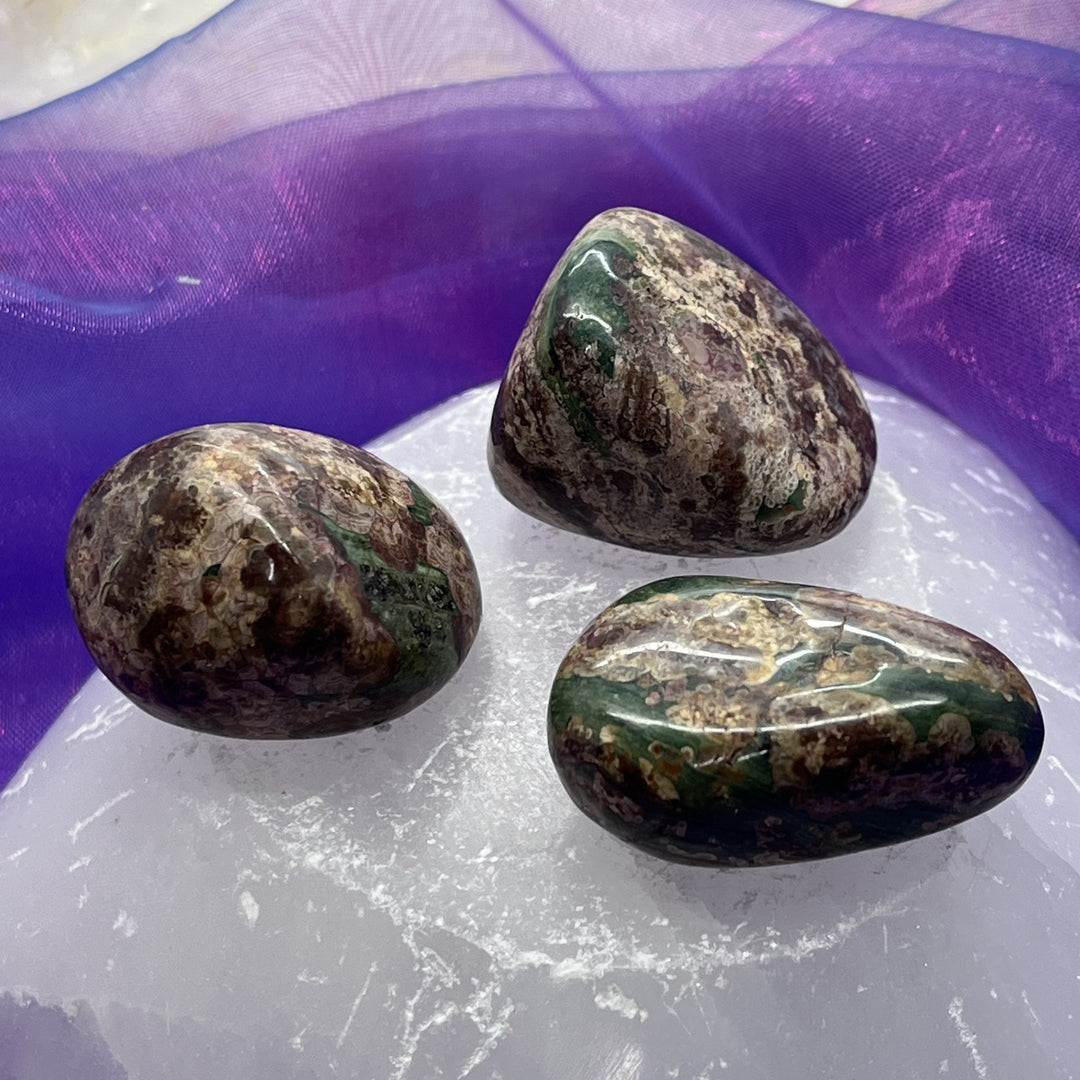 Jasper Leopard Skin Green Tumble Stone