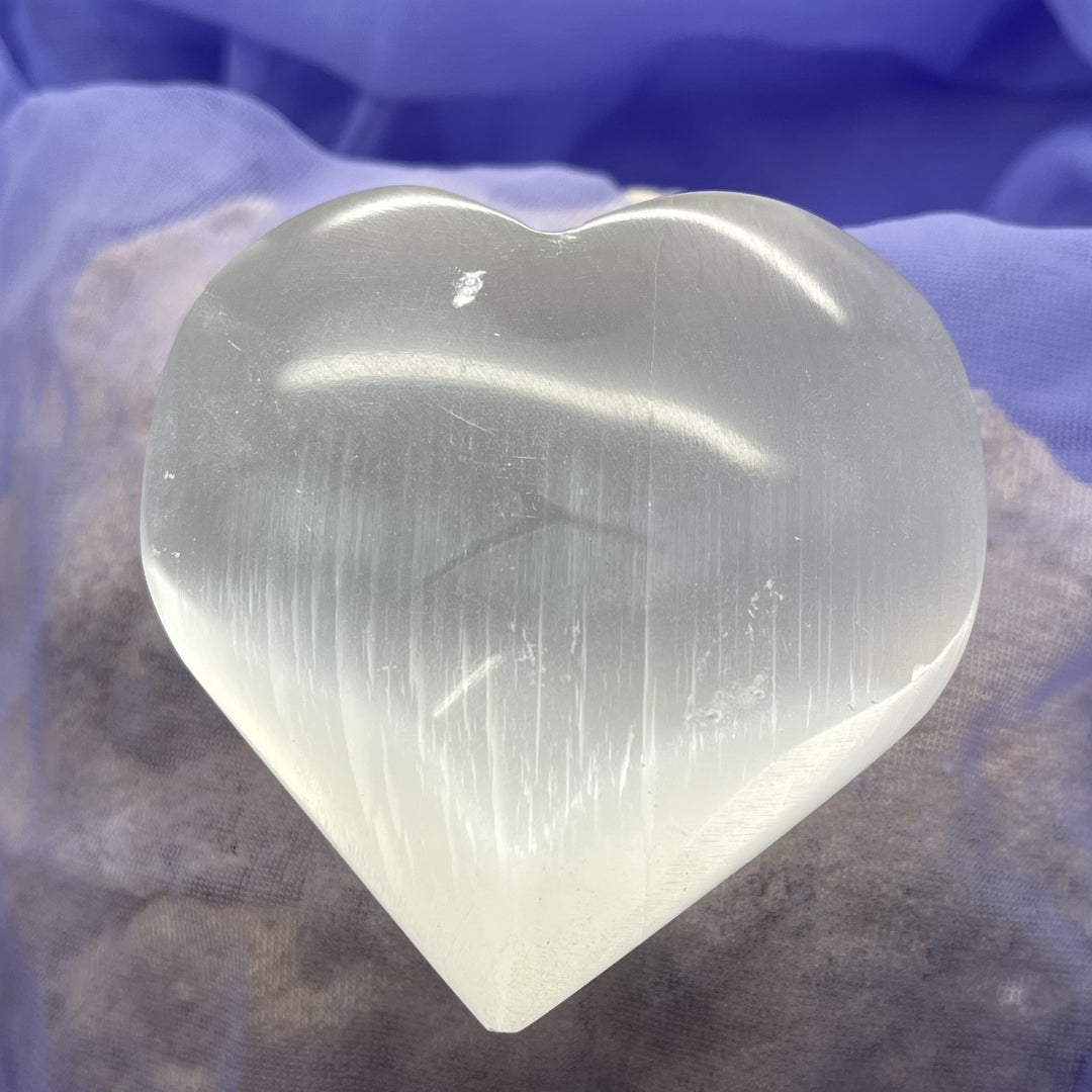 Selenite Heart 7 cm Puffy | Carpe Diem With Remi