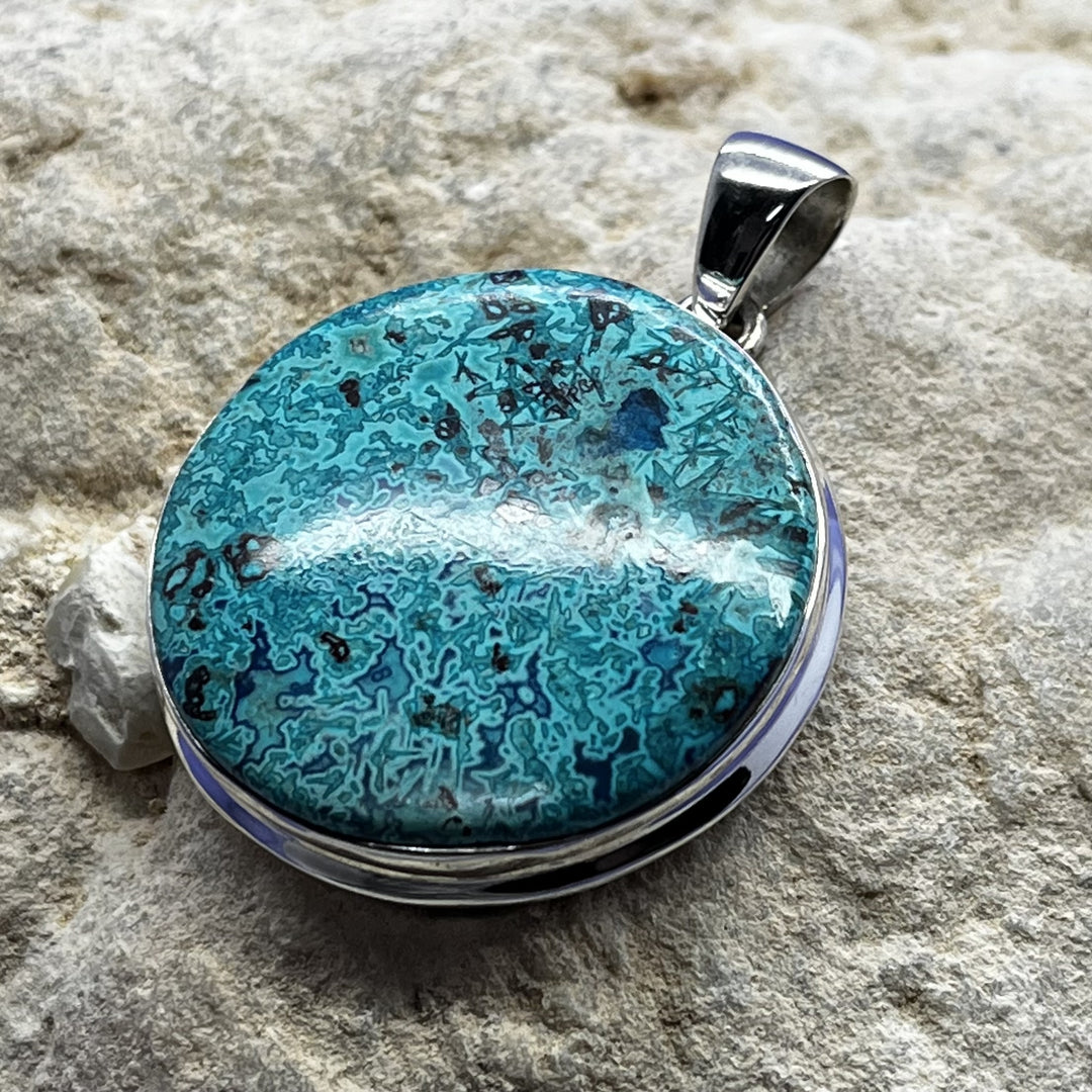 Pendant Shattuckite Round 4.1 cm