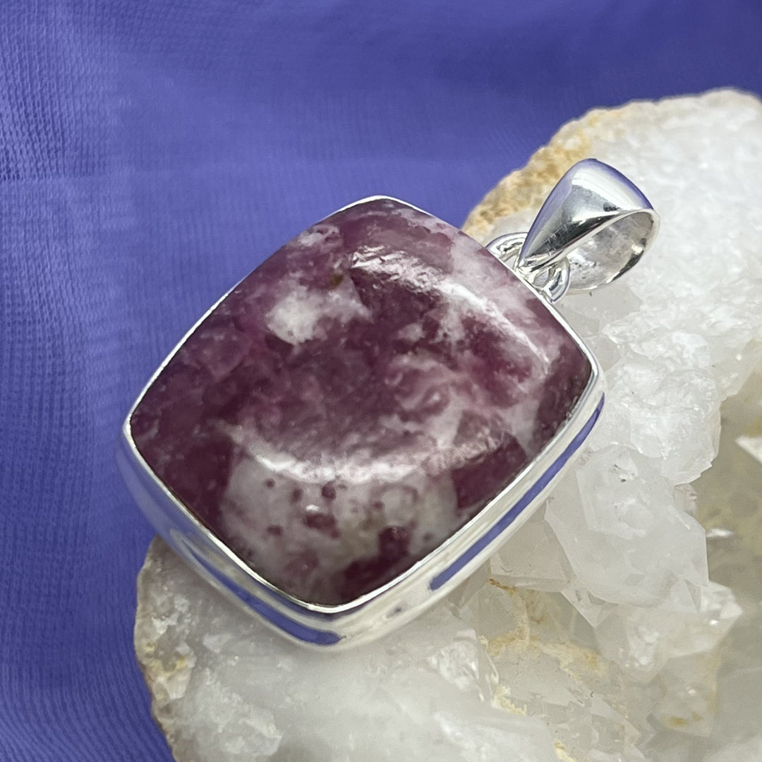 Pendant Pink Tourmaline Square 3.5 cm