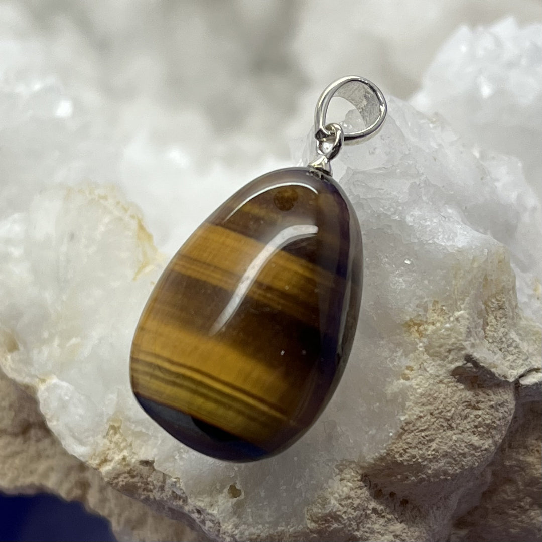 Pendant Tiger Eye Gold Tumble 2.8 cm