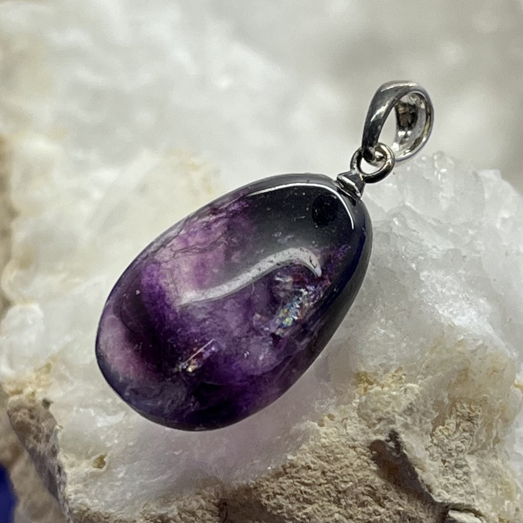 Pendant Purple Fluorite Tumble 2.8 cm