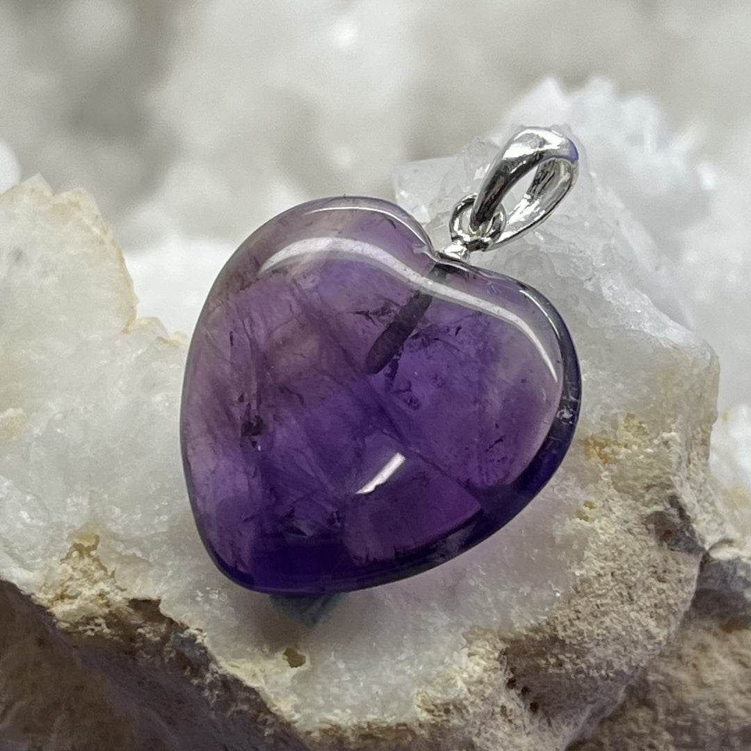 Heart Pendant Amethyst 2.8 cm