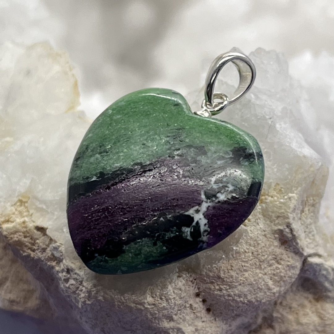 Heart Pendant Ruby Zoisite 2.8 cm