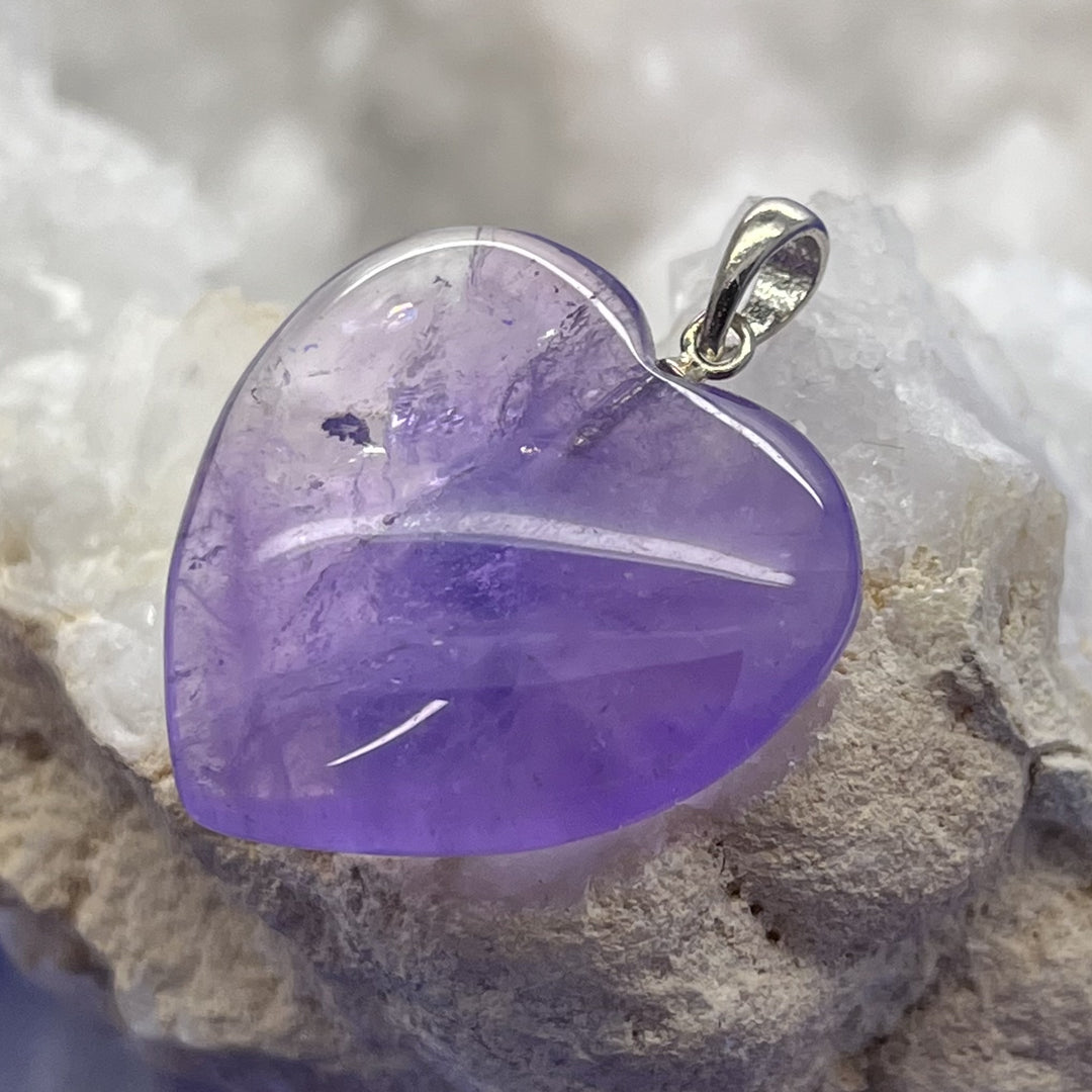 Heart Pendant Amethyst 3.0 cm