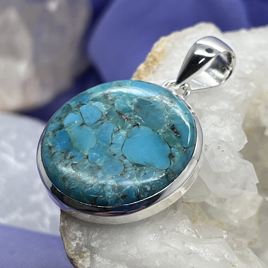 Pendant Turquoise Sleeping Beauty Round 3.7 cm