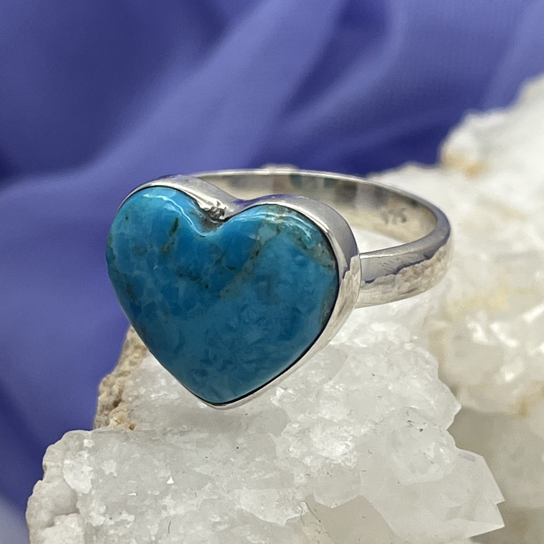 Ring Turquoise Sleeping Beauty Heart Size 9.5