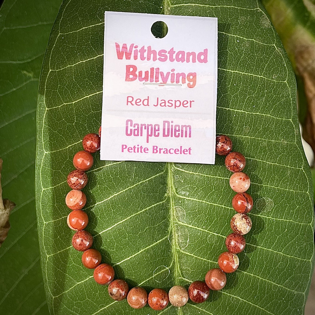 Bracelet Red Jasper Withstand Bullying Petite 6mm Beads