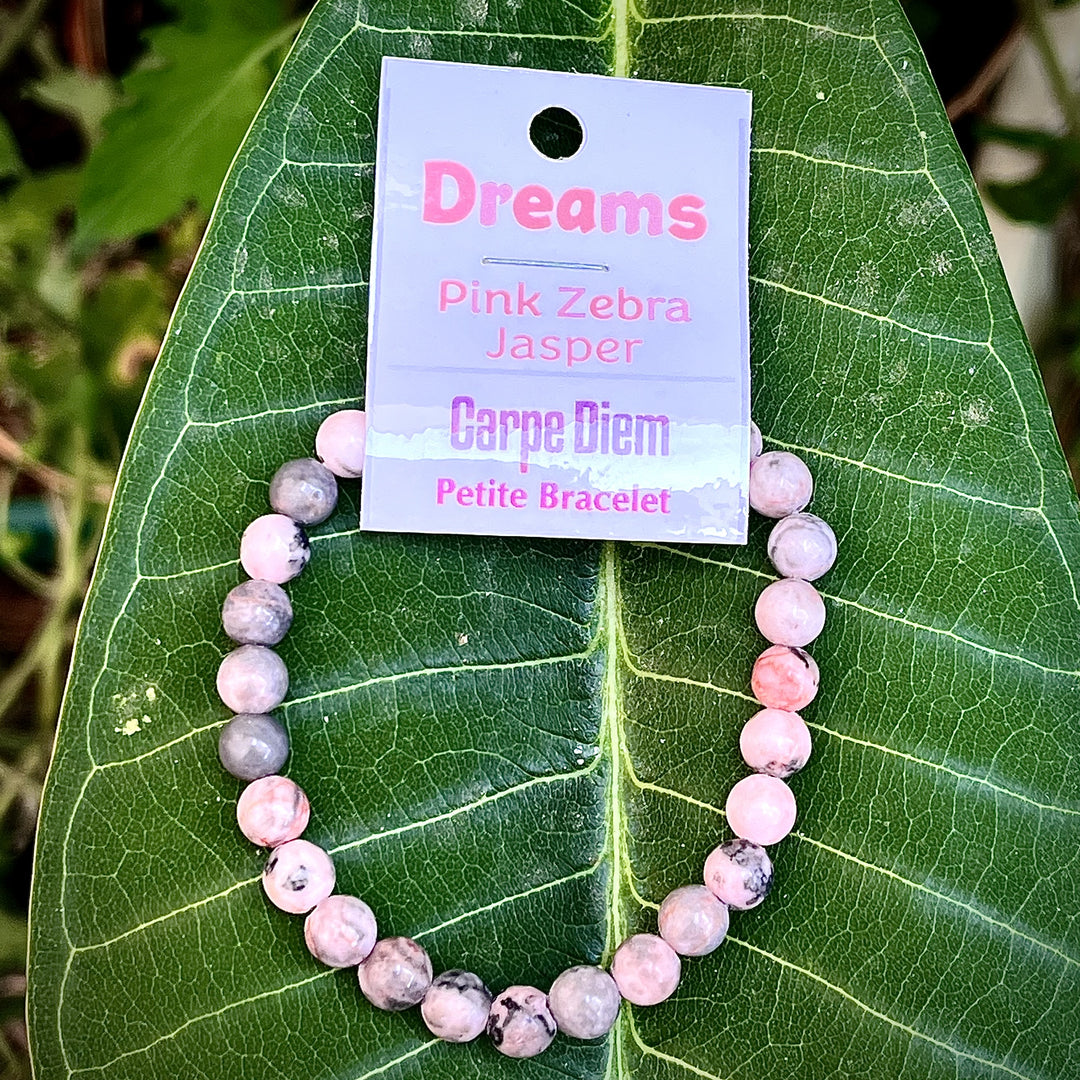 Bracelet Pink Zebra Jasper Dreams Petite 6mm Beads