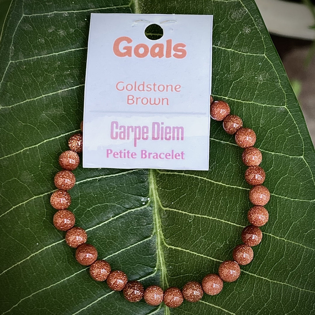 Bracelet Goldstone Brown Goals Petite 6mm Beads