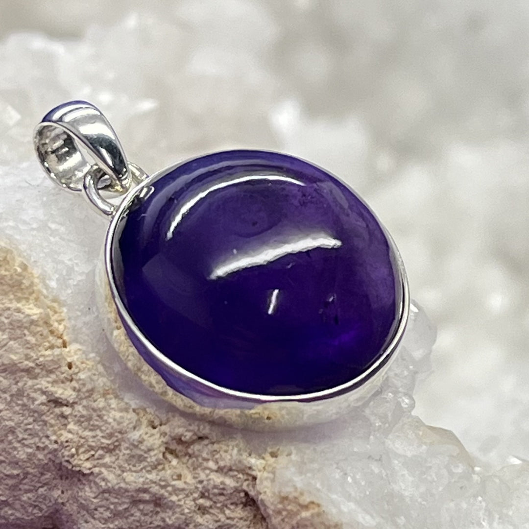 Pendant Amethyst Round 2.8 cm