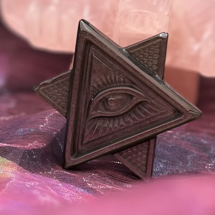 Star of David Gold Obsidian with Eye of Horus