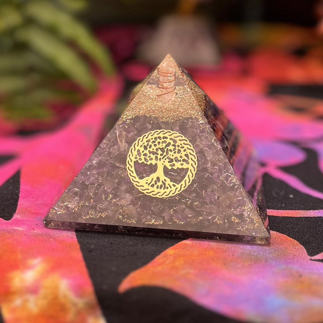 Orgonite Pyramid  Amethyst Tree of Life