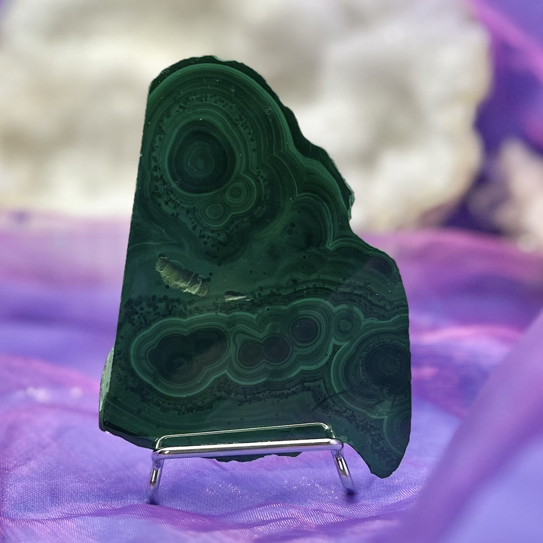 Malachite Slab on Stand 9.8 cm