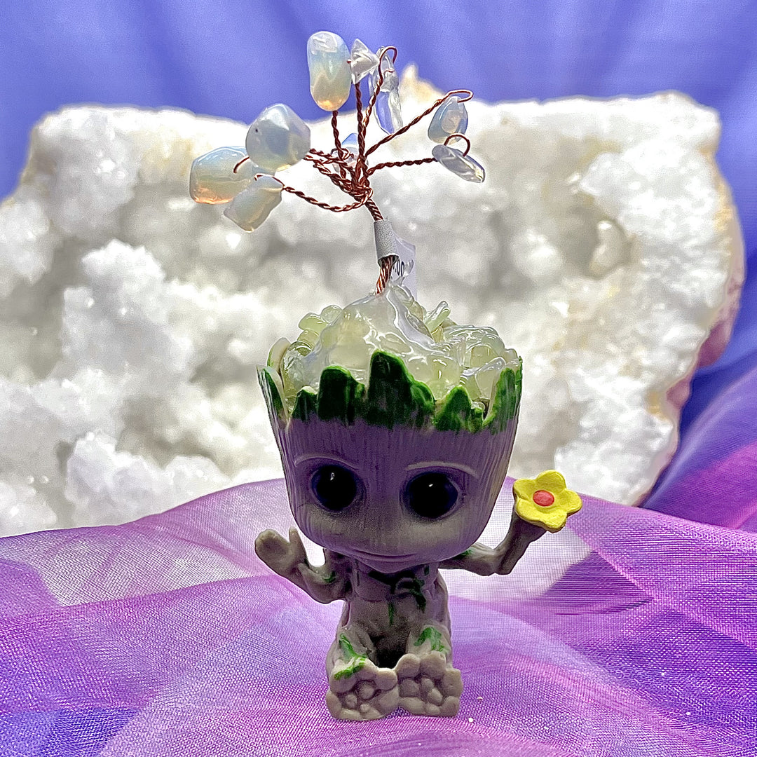 Groot Baby with Tree and Crystals