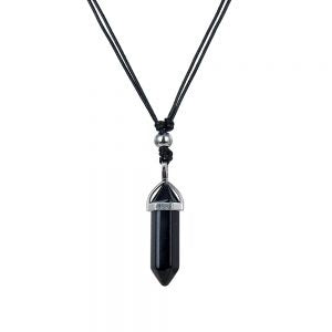 Pendant Black Obsidian Point on Cord